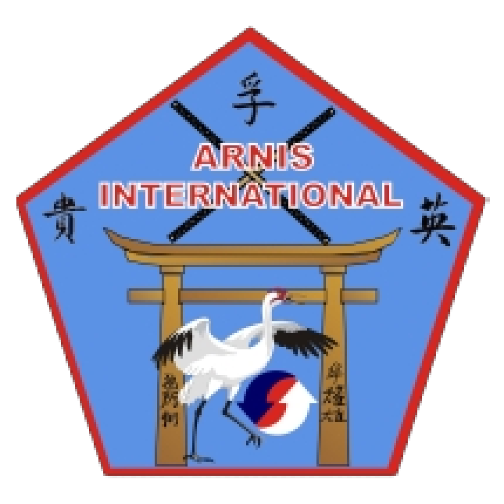 modern arnis pentagon logo crane torri gate